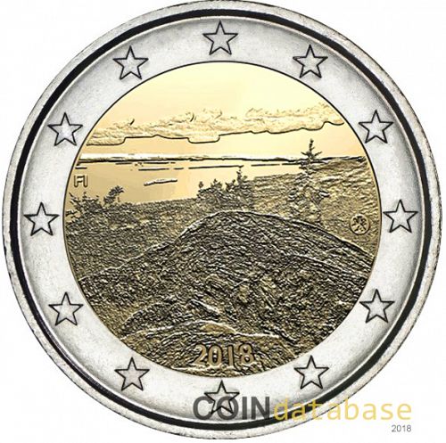 2 € Obverse Image minted in FINLAND in 2018 (Finnish national landscape - Koli)  - The Coin Database