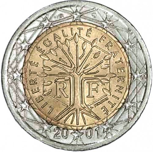 2 € Obverse Image minted in FRANCE in 2001 (1st Series)  - The Coin Database