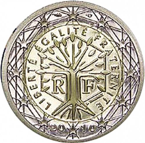 2 € Obverse Image minted in FRANCE in 2010 (1st Series - New Reverse)  - The Coin Database