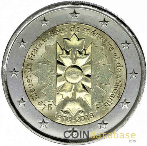 2 € Obverse Image minted in FRANCE in 2018 (Bleuet of France)  - The Coin Database