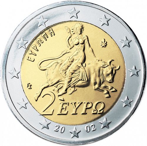 2 € Obverse Image minted in GREECE in 2002 (1st Series)  - The Coin Database