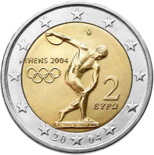 2 € Obverse Image minted in GREECE in 2004 (Olympic Games in Athens 2004)  - The Coin Database