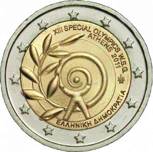 2 € Obverse Image minted in GREECE in 2011 (Special Olympics)  - The Coin Database