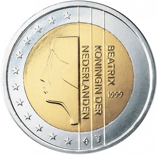 2 € Obverse Image minted in NETHERLANDS in 1999 (BEATRIX)  - The Coin Database