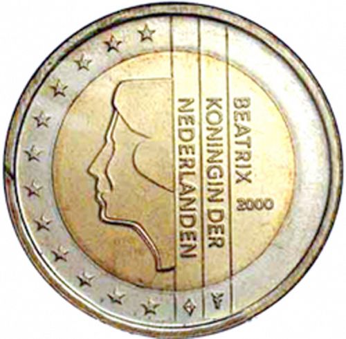 2 € Obverse Image minted in NETHERLANDS in 2000 (BEATRIX)  - The Coin Database