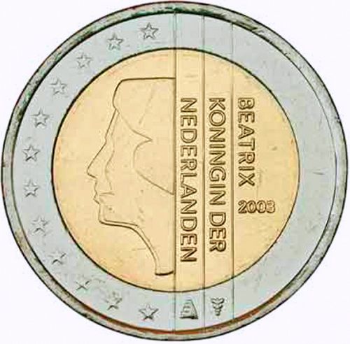 2 € Obverse Image minted in NETHERLANDS in 2003 (BEATRIX)  - The Coin Database