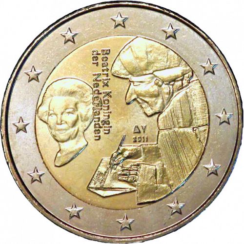 2 € Obverse Image minted in NETHERLANDS in 2011 (Desiderius Erasmus Roterodamus)  - The Coin Database