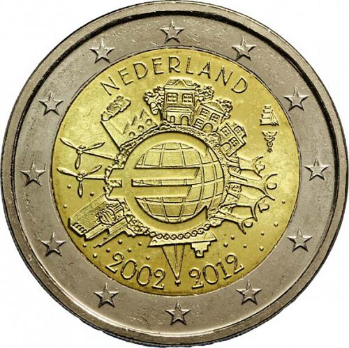 2 € Obverse Image minted in NETHERLANDS in 2012 (10th anniversary of euro banknotes and coins)  - The Coin Database