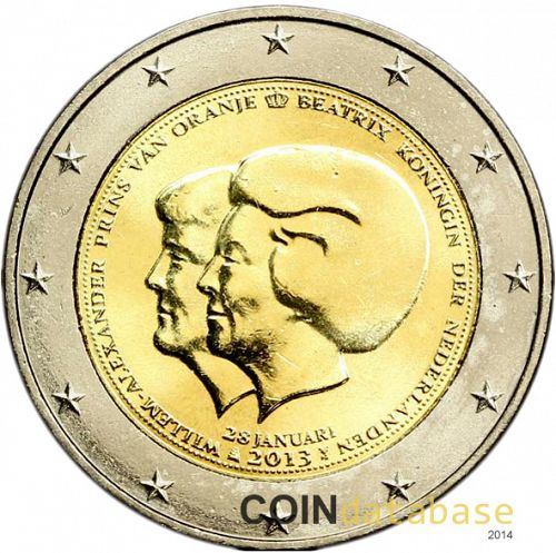 2 € Obverse Image minted in NETHERLANDS in 2013 (Change of Throne Announcement)  - The Coin Database