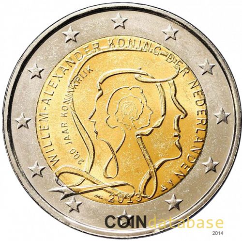 2 € Obverse Image minted in NETHERLANDS in 2013 (200th Anniversary of the Kingdom of the Netherlands)  - The Coin Database
