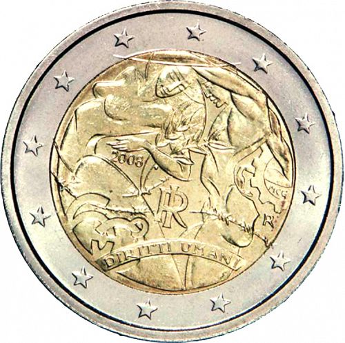 2 € Obverse Image minted in ITALY in 2008 (60th Anniversary of the Universal Declaration of Human Rights)  - The Coin Database