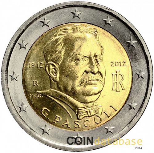 2 € Obverse Image minted in ITALY in 2012 (100th anniversary of the death of Giovanni Pascoli)  - The Coin Database