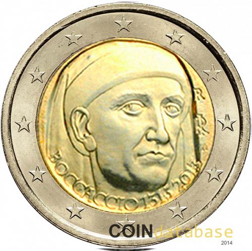 2 € Obverse Image minted in ITALY in 2013 (700th anniversary of the birth of Giovanni Boccaccio)  - The Coin Database