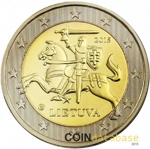 2 € Obverse Image minted in LITHUANIA in 2015 (1st Series)  - The Coin Database