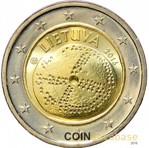 2 € Obverse Image minted in LITHUANIA in 2016 (Baltic culture)  - The Coin Database