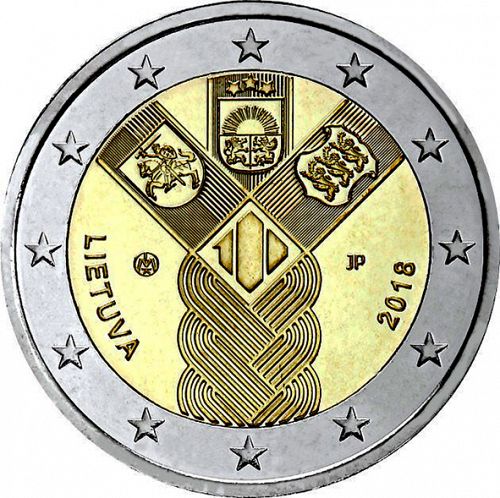 2 € Obverse Image minted in LITHUANIA in 2018 (1st Series)  - The Coin Database