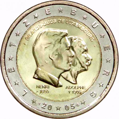 2 € Obverse Image minted in LUXEMBOURG in 2005 (50th birthday of Grand Duke Henri.)  - The Coin Database