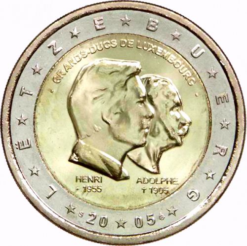 2 € Obverse Image minted in LUXEMBOURG in 2005 (50th birthday of Grand Duke Henri.)  - The Coin Database