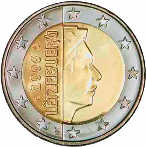 2 € Obverse Image minted in LUXEMBOURG in 2006 (GRAND DUKE HENRI)  - The Coin Database