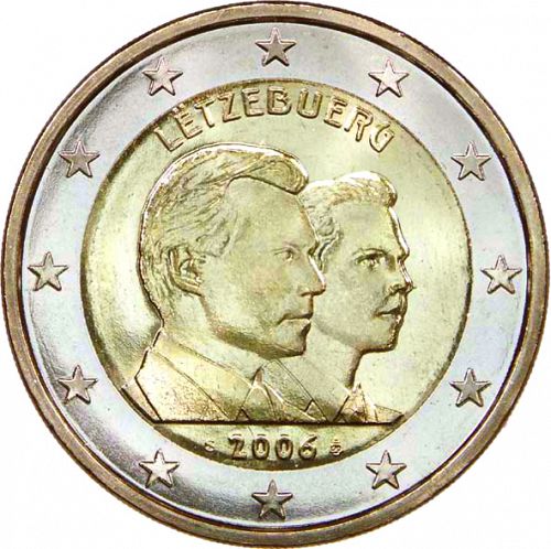 2 € Obverse Image minted in LUXEMBOURG in 2006 (25th birthday of Grand-Duke Guillaume.)  - The Coin Database