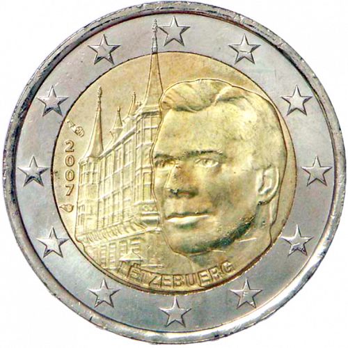 2 € Obverse Image minted in LUXEMBOURG in 2007 (Palais Grand-Ducal)  - The Coin Database