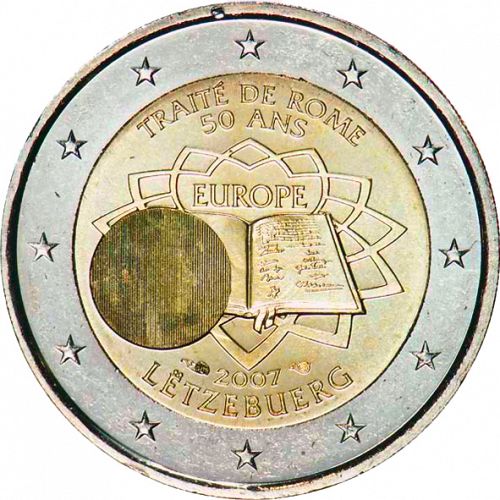 2 € Obverse Image minted in LUXEMBOURG in 2007 (50th anniversary of the Treaty of Rome)  - The Coin Database
