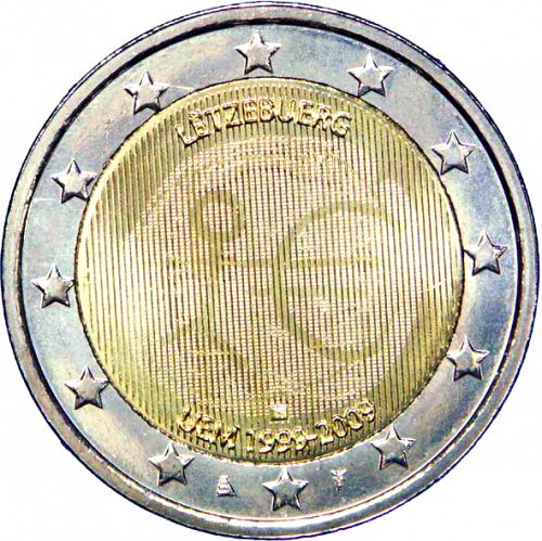 2 € Obverse Image minted in LUXEMBOURG in 2009 (10th anniversary of Economic and Monetary Union)  - The Coin Database