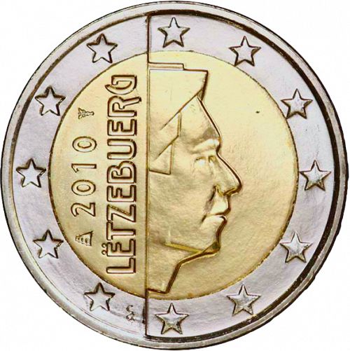 2 € Obverse Image minted in LUXEMBOURG in 2010 (GRAND DUKE HENRI - New Reverse)  - The Coin Database