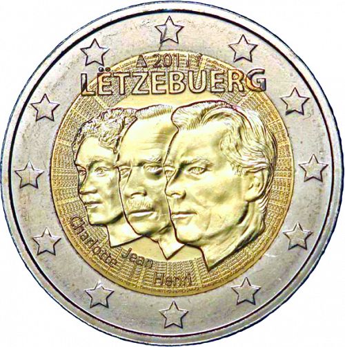 2 € Obverse Image minted in LUXEMBOURG in 2011 (50th anniversary of the appointment by the Grand-Duchess Charlotte of her son Jean as 
