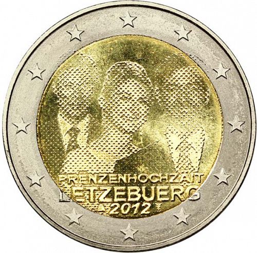 2 € Obverse Image minted in LUXEMBOURG in 2012 (Royal Wedding of Guillaume, Hereditary Grand Duke of Luxembourg to Countess Stéphanie de Lannoy)  - The Coin Database