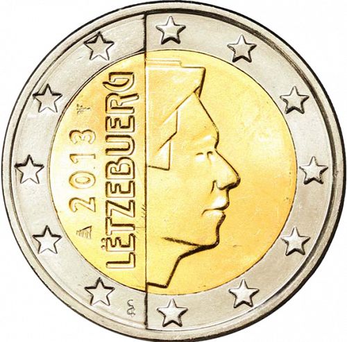 2 € Obverse Image minted in LUXEMBOURG in 2013 (GRAND DUKE HENRI - New Reverse)  - The Coin Database