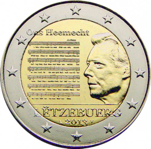 2 € Obverse Image minted in LUXEMBOURG in 2013 (National Anthem)  - The Coin Database