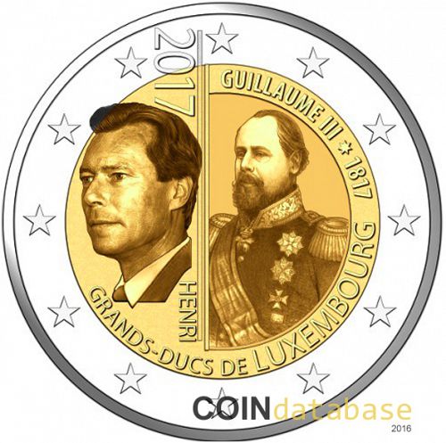 2 € Obverse Image minted in LUXEMBOURG in 2017 (200th anniversary of the Birth of Grand Duke William III)  - The Coin Database