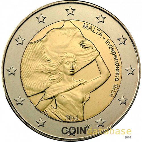 2 € Obverse Image minted in MALTA in 2014 (Independence - 1964)  - The Coin Database