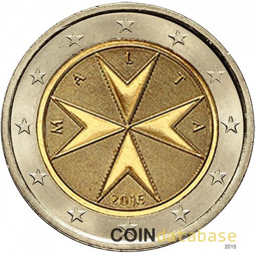 2 € Obverse Image minted in MALTA in 2015 (1st Series - New Reverse)  - The Coin Database