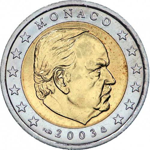 2 € Obverse Image minted in MONACO in 2003 (RAINIER III)  - The Coin Database