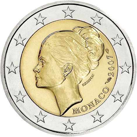 2 € Obverse Image minted in MONACO in 2007 (25th anniversary of the death of Gracia Patricia)  - The Coin Database