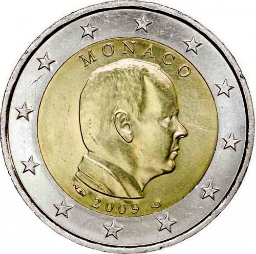 2 € Obverse Image minted in MONACO in 2009 (ALBERT II - New Reverse)  - The Coin Database