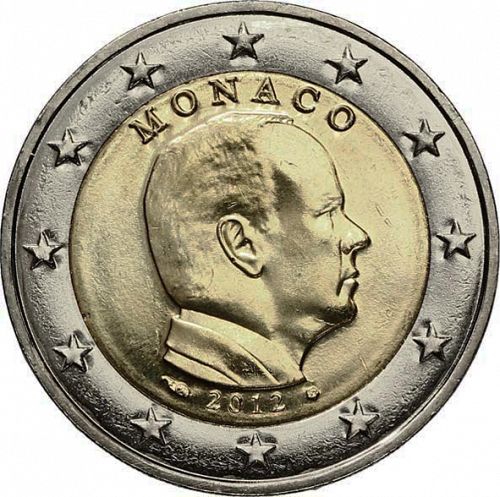 2 € Obverse Image minted in MONACO in 2012 (ALBERT II - New Reverse)  - The Coin Database