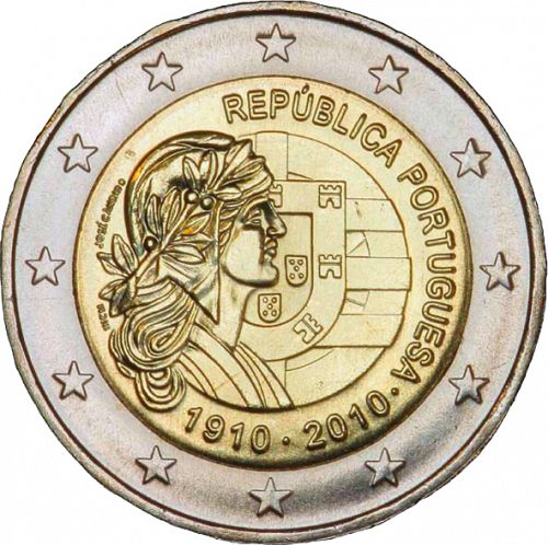 2 € Obverse Image minted in PORTUGAL in 2010 (100th Anniversary of the Portuguese Republic)  - The Coin Database