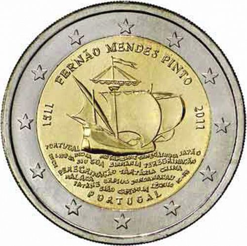 2 € Obverse Image minted in PORTUGAL in 2011 (Fernâo Mendes Pinto)  - The Coin Database