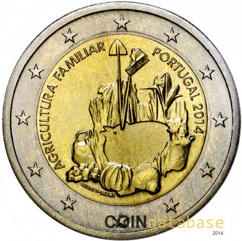 2 € Obverse Image minted in PORTUGAL in 2014 (International Year of Family Farming)  - The Coin Database
