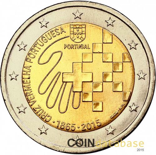 2 € Obverse Image minted in PORTUGAL in 2015 (150th Anniversary of the Portuguese Red Cross)  - The Coin Database