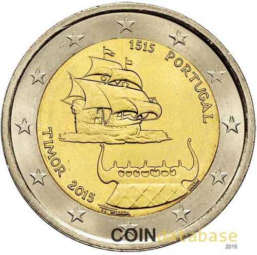2 € Obverse Image minted in PORTUGAL in 2015 (500th Anniversary of the arrival in East Timor)  - The Coin Database
