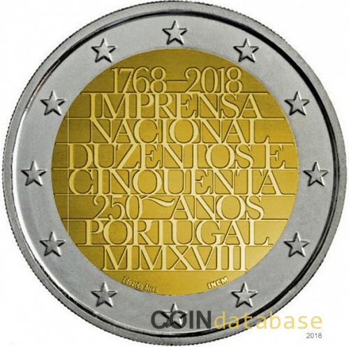 2 € Obverse Image minted in PORTUGAL in 2018 (250th anniversary of the Ajuda Botanical Garden)  - The Coin Database