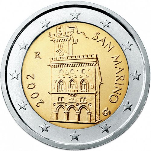 2 € Obverse Image minted in SAN MARINO in 2002 (1st Series)  - The Coin Database