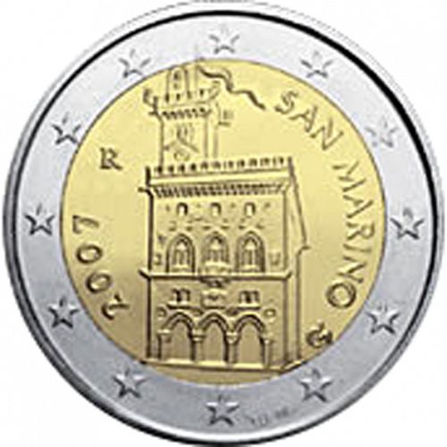 2 € Obverse Image minted in SAN MARINO in 2007 (1st Series)  - The Coin Database