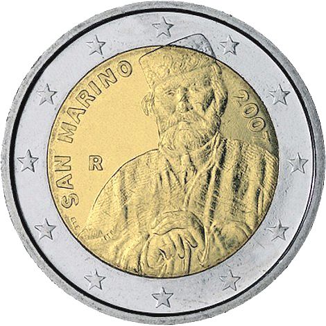 2 € Obverse Image minted in SAN MARINO in 2007 (Garibaldi.)  - The Coin Database