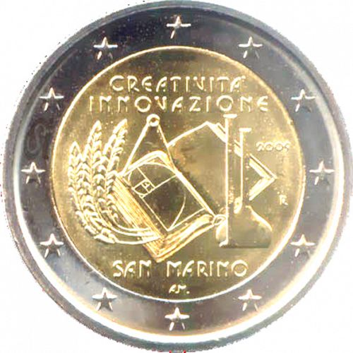 2 € Obverse Image minted in SAN MARINO in 2009 (European Year of Creativity and Innovation)  - The Coin Database