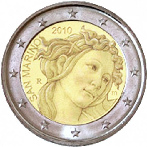 2 € Obverse Image minted in SAN MARINO in 2010 (500th Anniversary of Sandro Bottecelli's death)  - The Coin Database